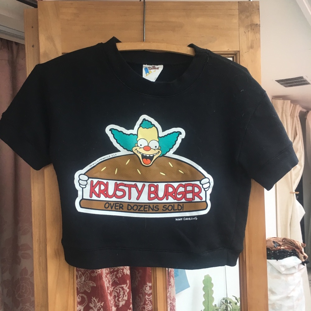 F21 Krusty Burger crop top